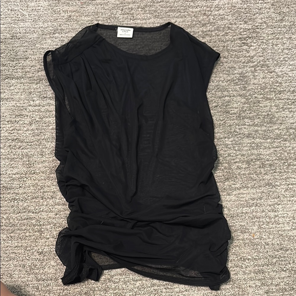 Abercrombie & Fitch Black Sheer Top